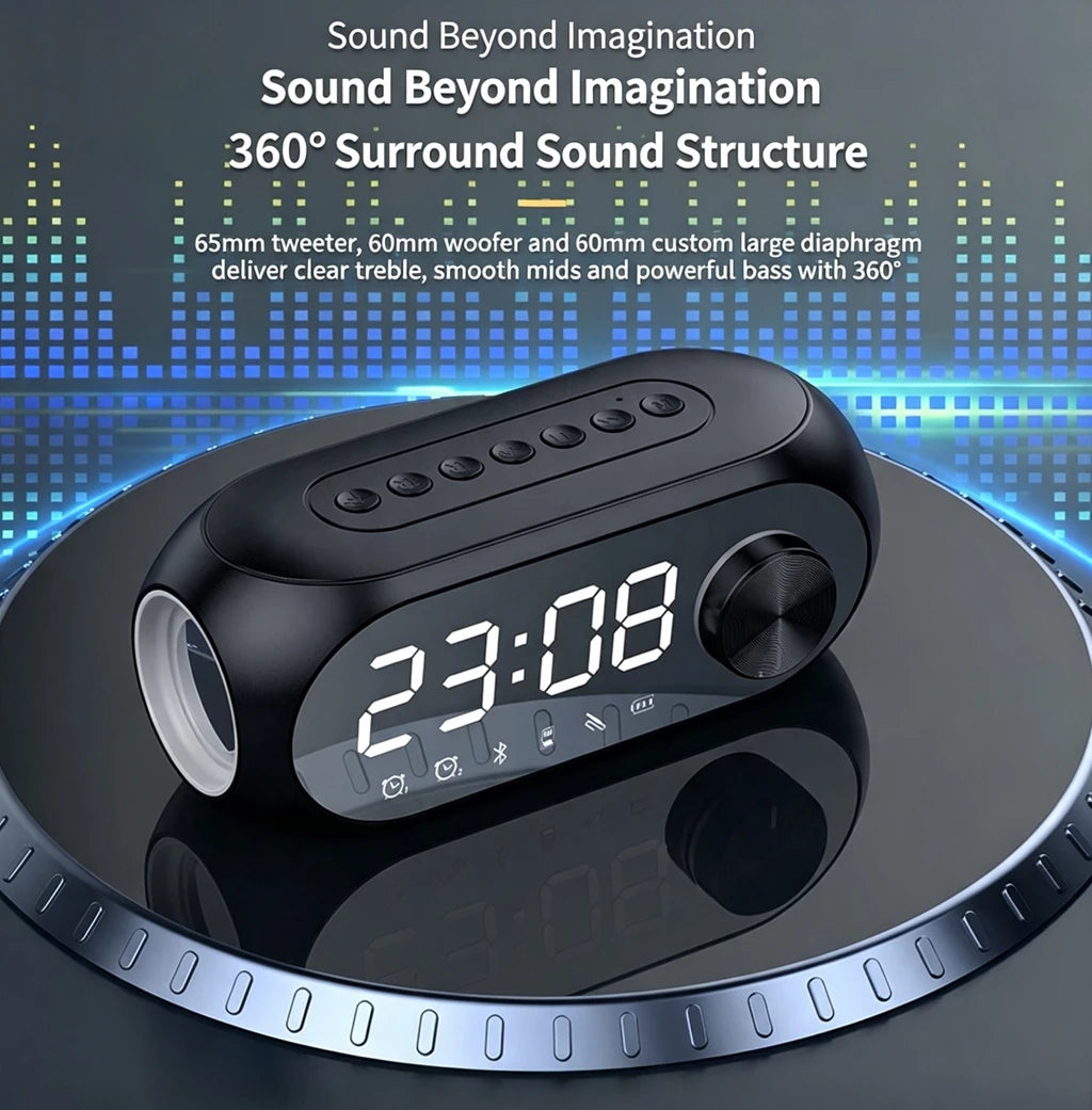 Portable Bluetooth Alarm Clock Speaker