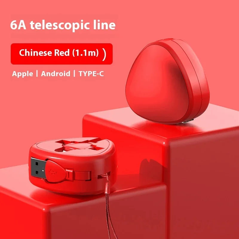 120W 3-in-1 Retractable Charging Cable