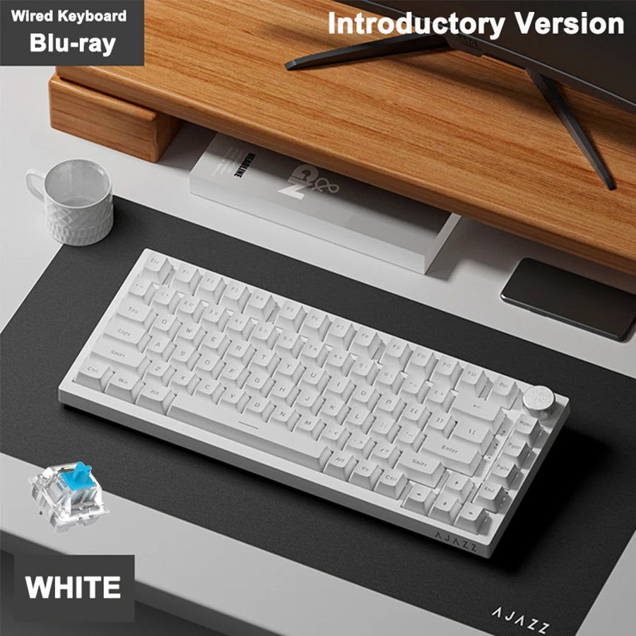 AJAZZ AK820 Wired With Rotary Volume Buttons Hot-Swappable Keys For Office And Home Mechanical Keyboards