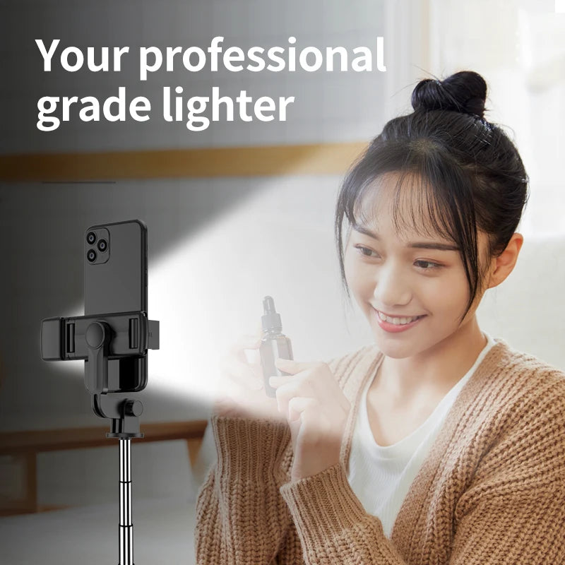 Bluetooth Selfie Stick Tripod With Light