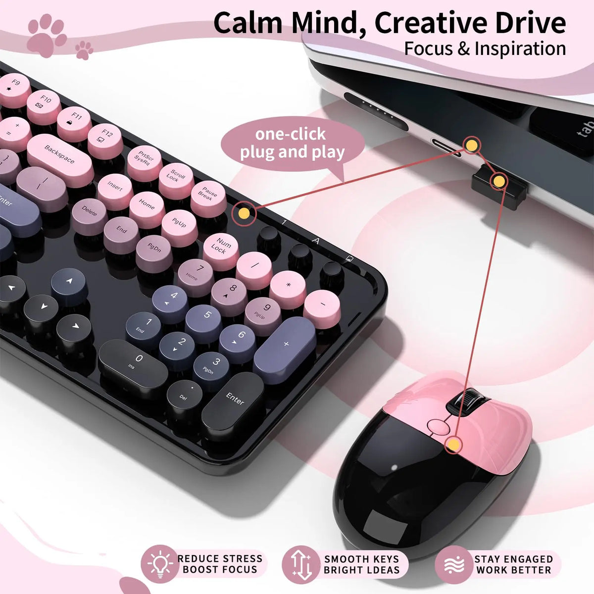 MOFII Sweet Wireless Keyboard Mouse Combo
