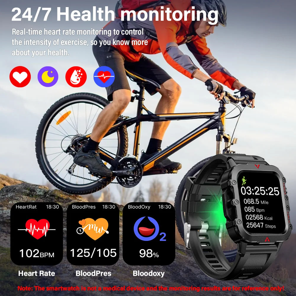 LAXASFIT Outdoor Bluetooth Call Smartwatch