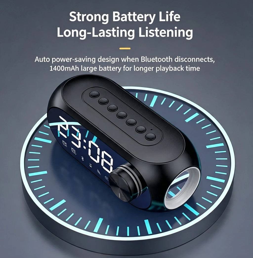 Portable Bluetooth Alarm Clock Speaker