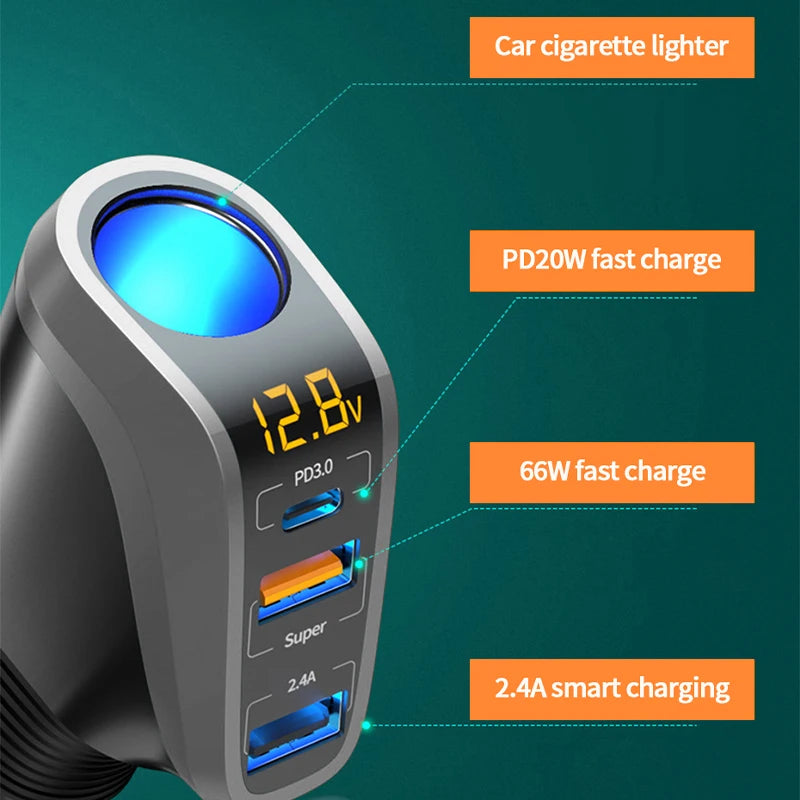 66W Fast Charging Car Charger
