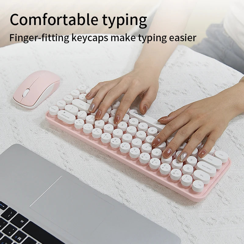 MOFII Pink 75% Wireless Keyboard Combo