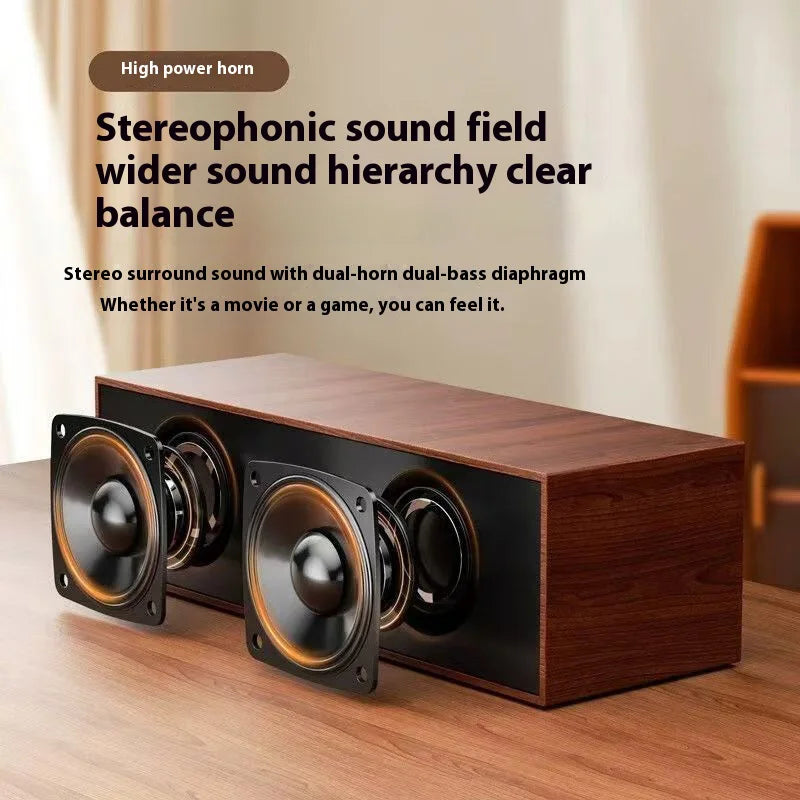 Wooden Mini Bluetooth Desktop Soundbar