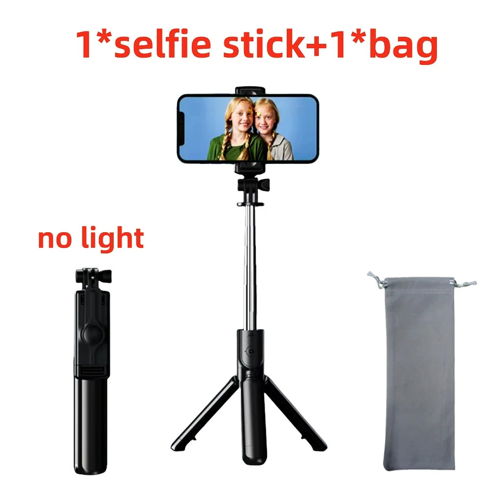 Bluetooth Selfie Stick Tripod With Light