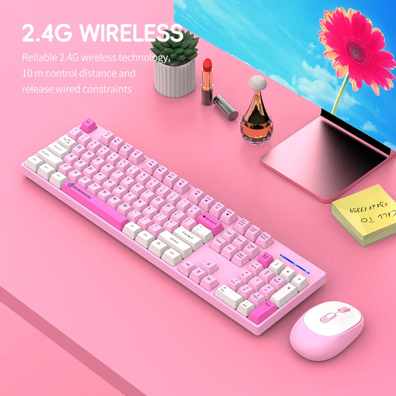 Shipadoo Gaming Wireless Keyboard and Mouse Combo Set,Computer Wireless Laptop Desktop Office PC Accessories Free Wireless Mouse