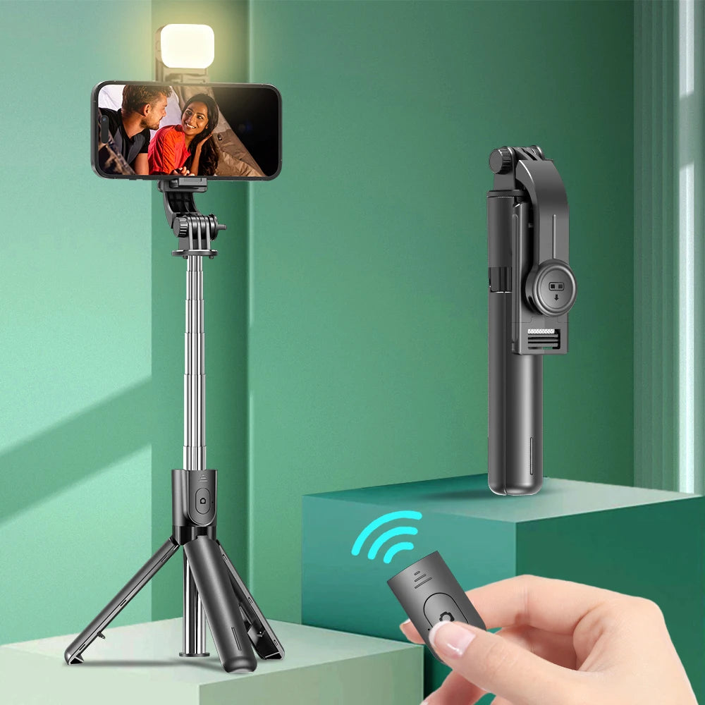 Bluetooth Selfie Stick Tripod With Light