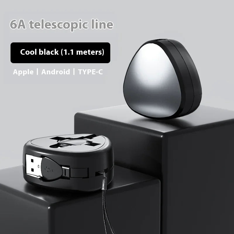 120W 3-in-1 Retractable Charging Cable
