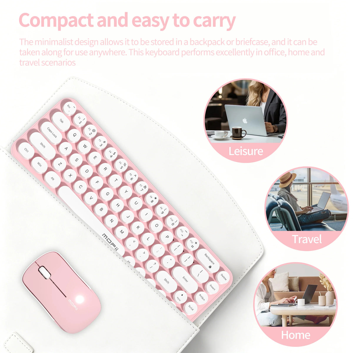 MOFII Idol Pink Wireless Keyboard Combo