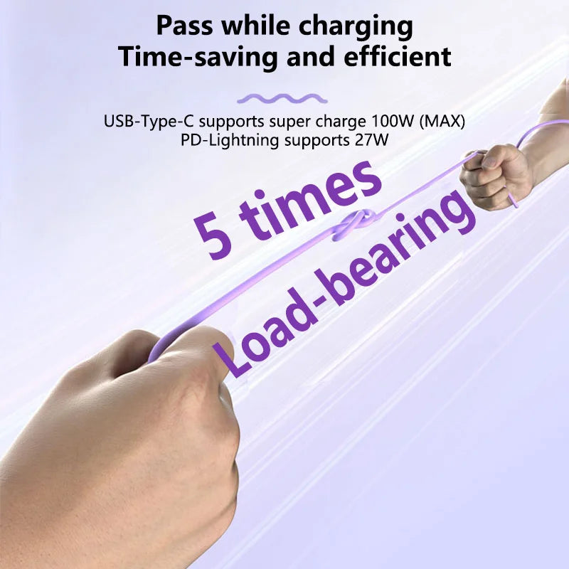 4-in-1 Multifunctional Fast Charging Data Cable USB A/Type-C To Type-C/Lightning Nylon Braided Durable For iPhone Samsung Huawei