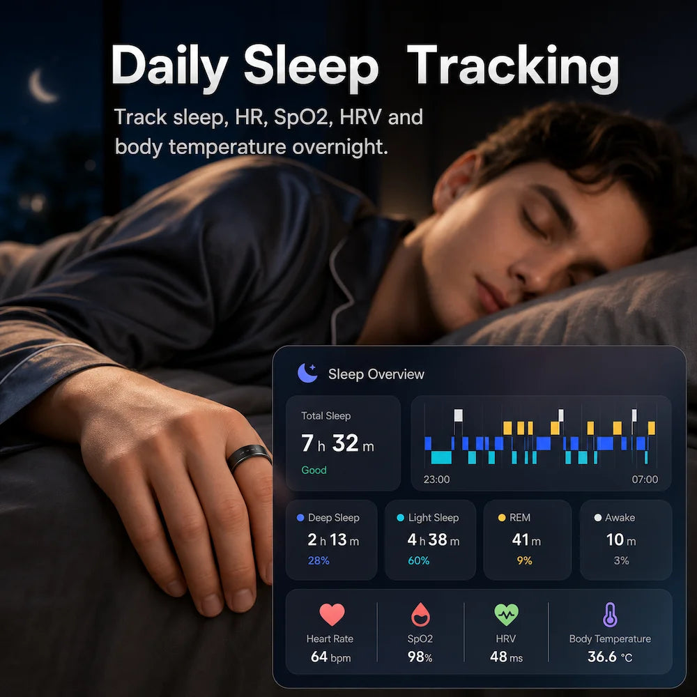 Ceramic Smart Ring Call Vibration Alerts