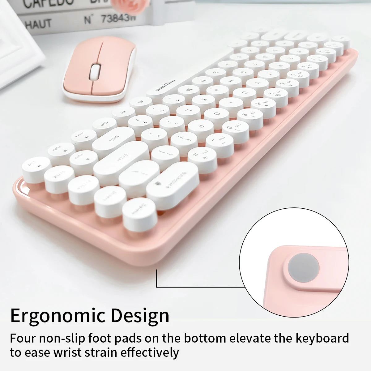 MOFII Pink 75% Wireless Keyboard Combo