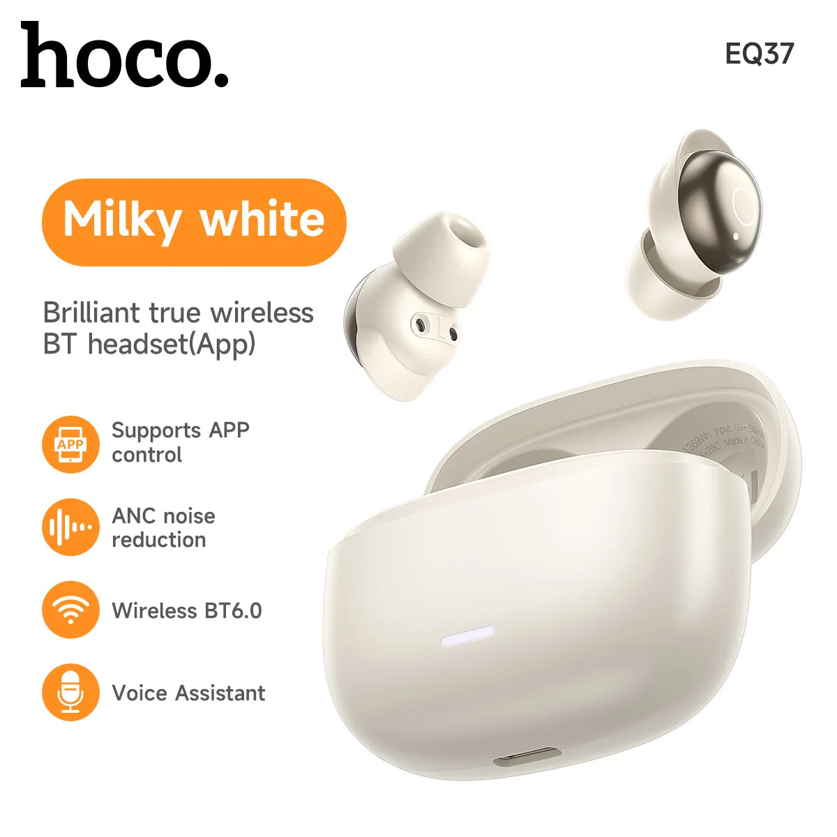 HOCO EW60 Bluetooth 5.0 Earbuds Wireless Hi-Res Audio Earphones Touch Control Waterproof Sports Headset with Mic for Running Fit