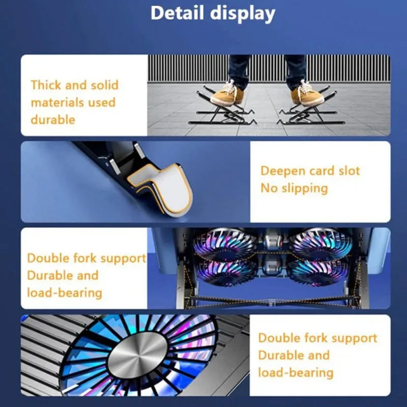 Adjustable Four-Fan Laptop Cooling Stand