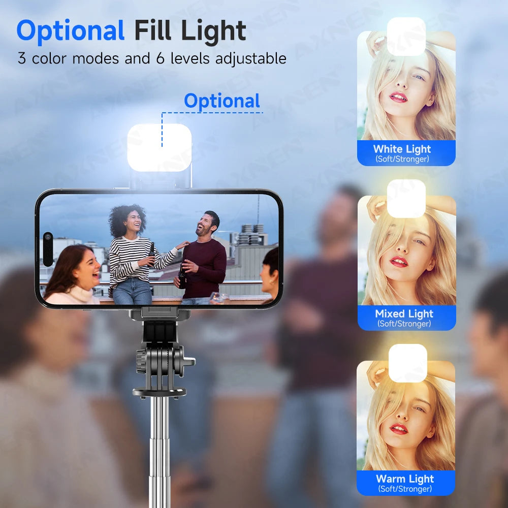 Bluetooth Selfie Stick Tripod With Light