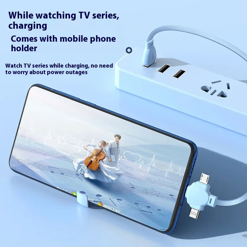 120W 3-in-1 Retractable Charging Cable
