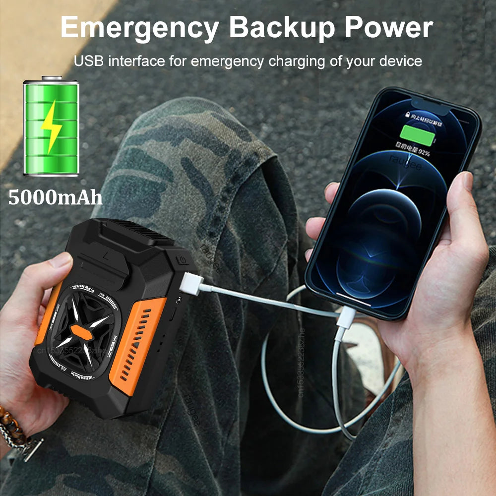 5000mAh Rechargeable Waist Clip Fan