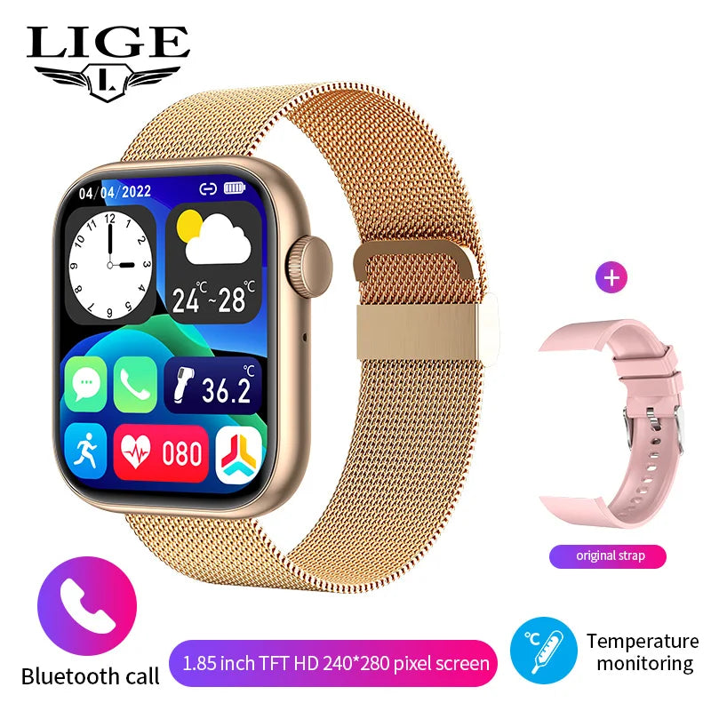 LIGE 1.85" Bluetooth Call Smartwatch