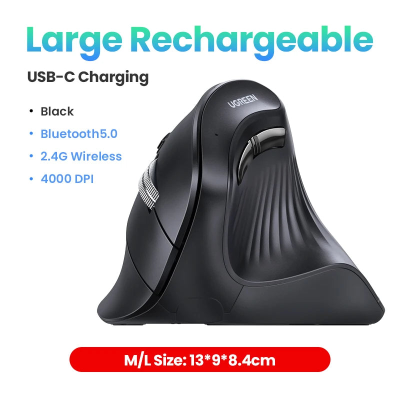 UGREEN 4000DPI Ergonomic Wireless Mouse