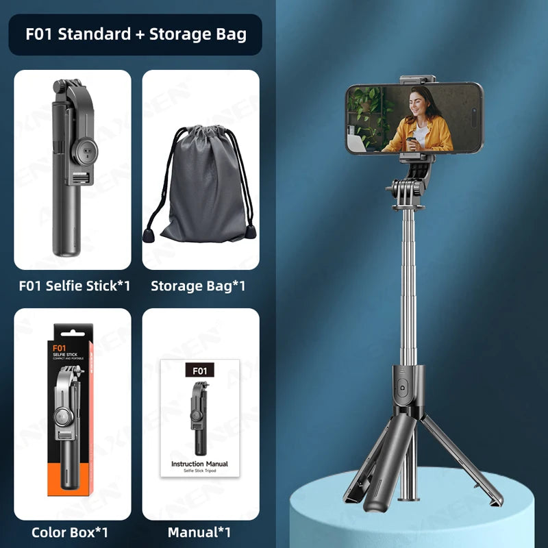 Bluetooth Selfie Stick Tripod With Light