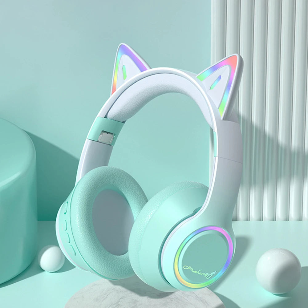 RGB Cat Ear Bluetooth Headphones