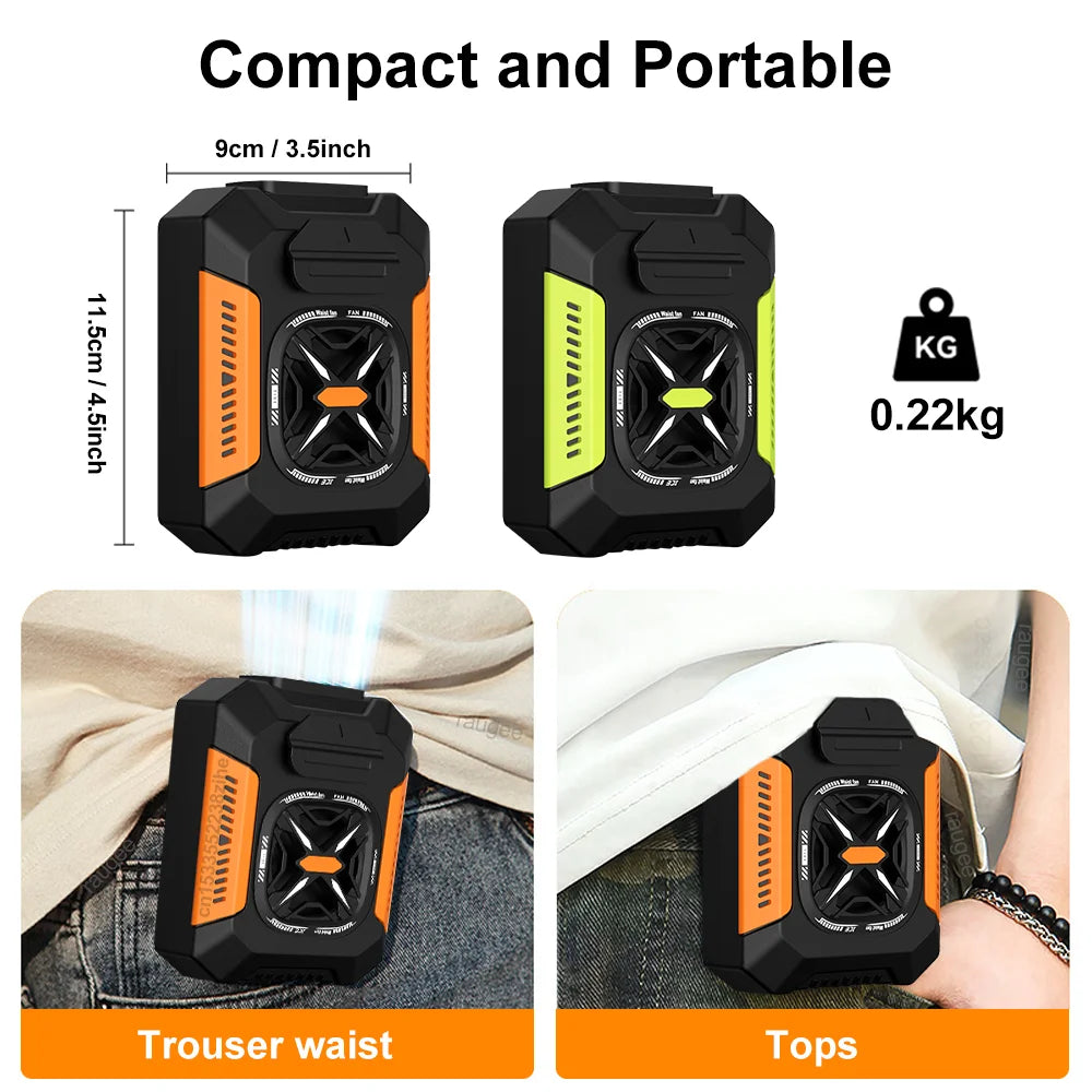 5000mAh Rechargeable Waist Clip Fan