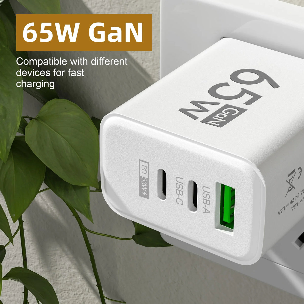 65W GaN USB-C Fast Charger