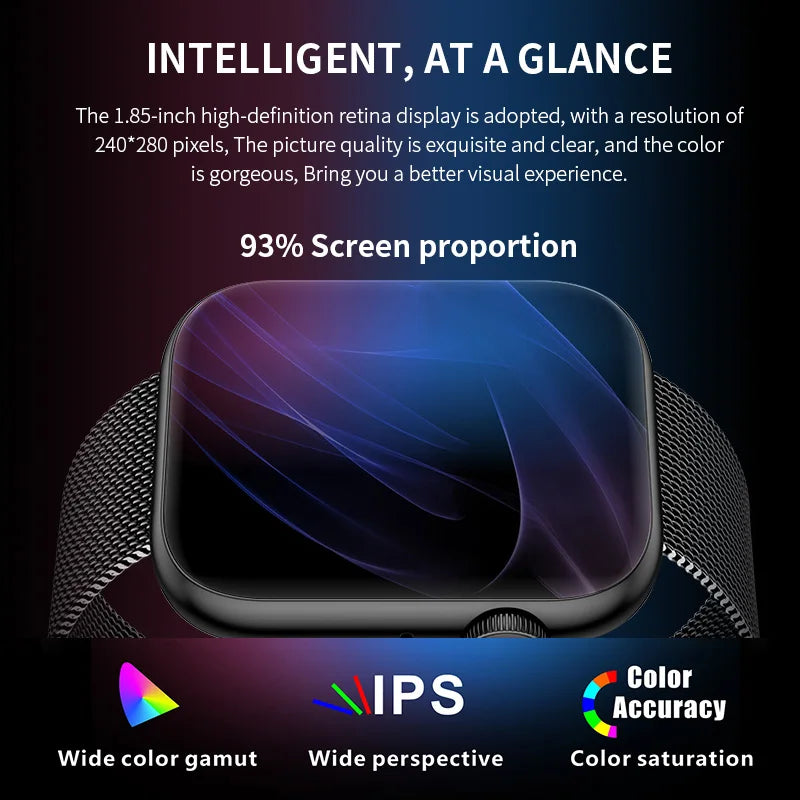 LIGE 1.85" Bluetooth Call Smartwatch