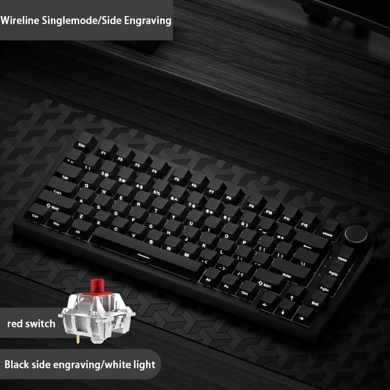 AJAZZ AK820 Wired With Rotary Volume Buttons Hot-Swappable Keys For Office And Home Mechanical Keyboards