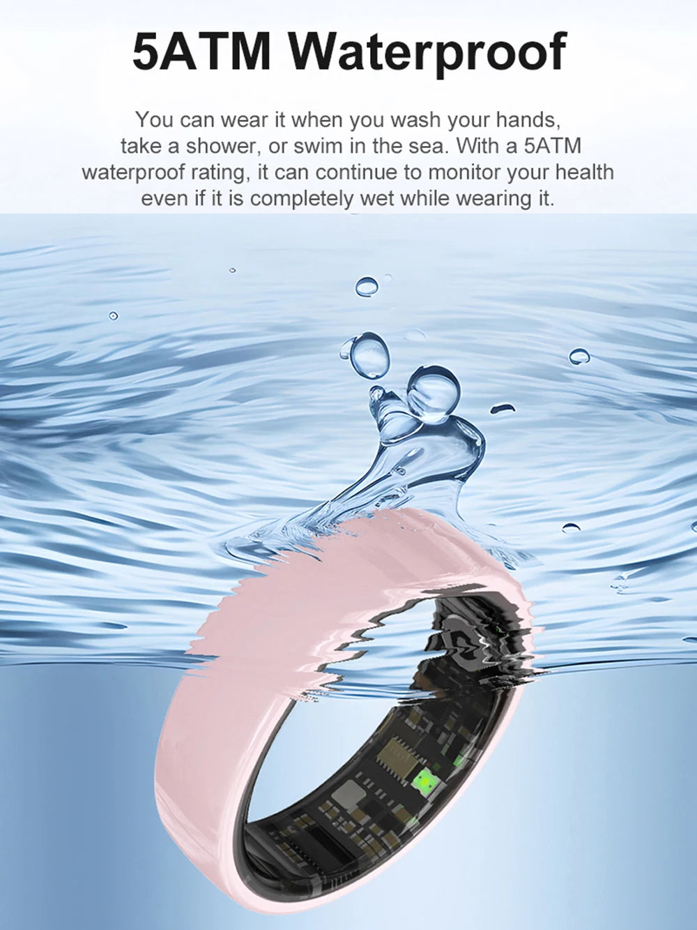 Ceramic Smart Ring Health Tracker